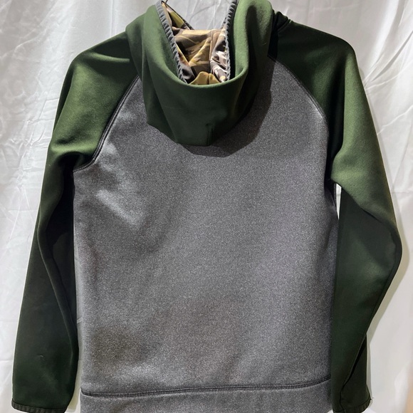 Under Armour Kids Gray and Green Hoodie - Picture 2 of 3